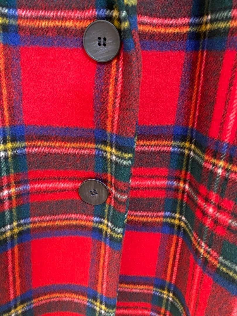 ZARA trf チェック柄 赤 チェスターコート ロングコート 秋冬