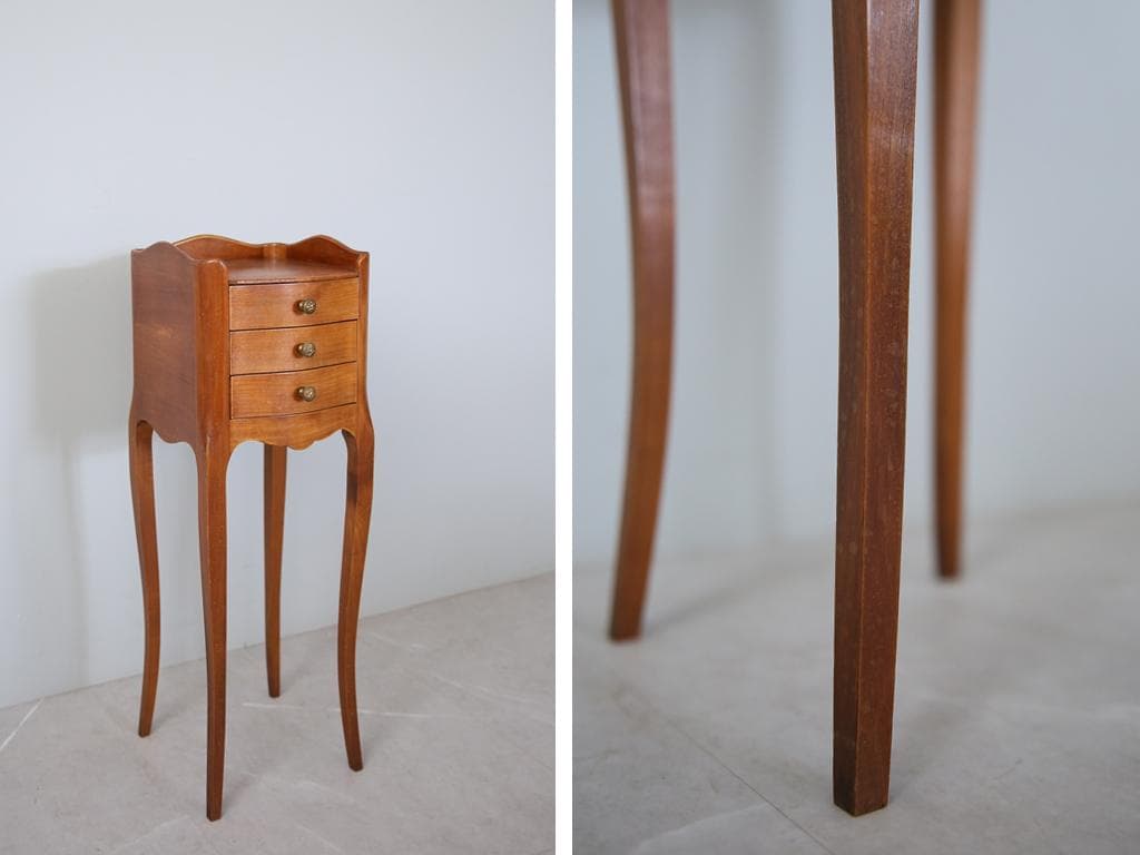 フランスアンティーク木製ベッドサイドキャビネット/ナイトテーブル机