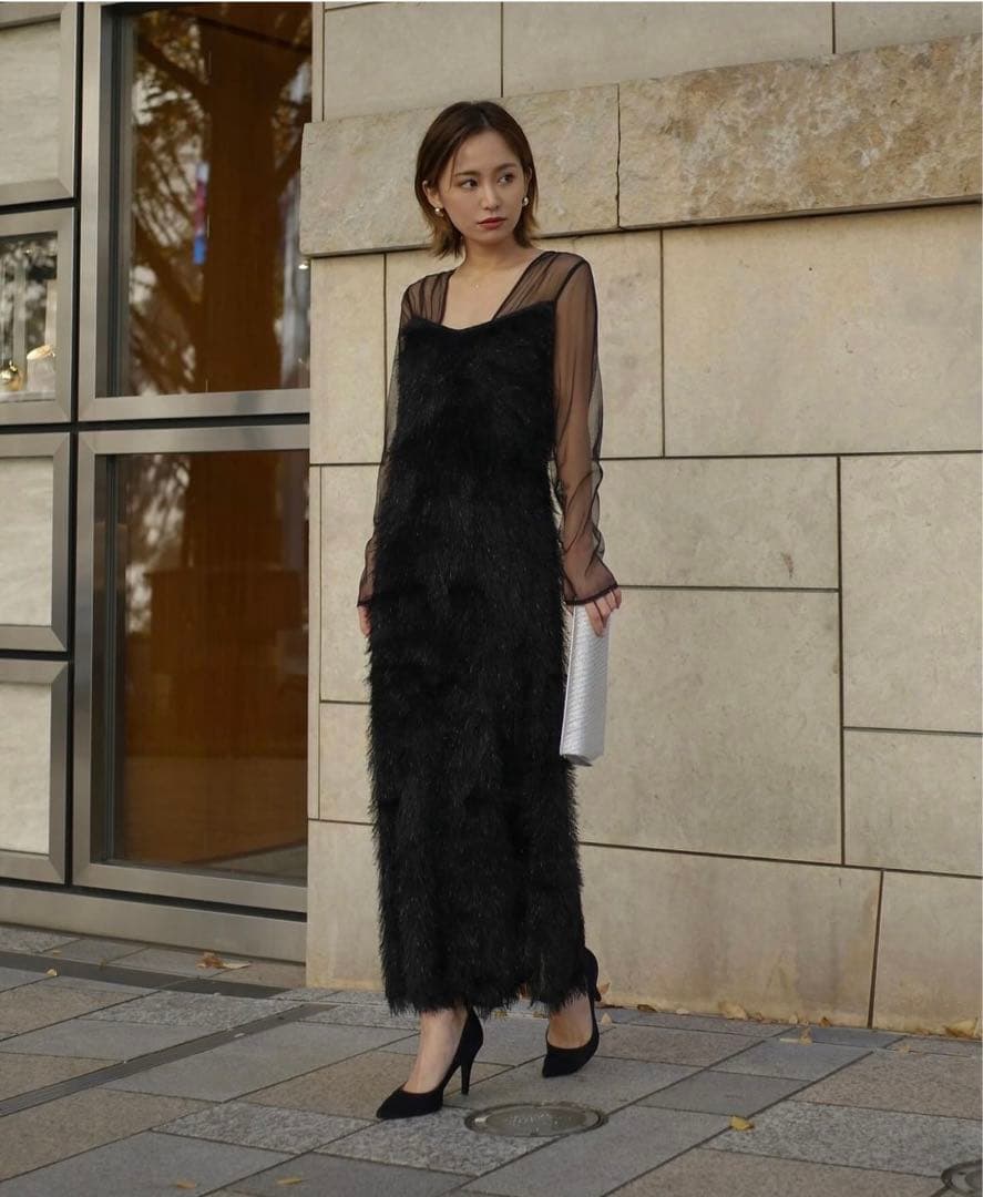 glitter shaggy dress