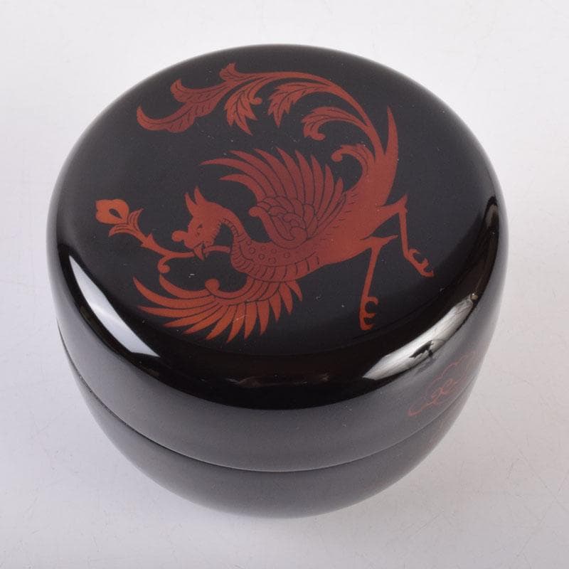 茶道具 山中塗 塗師 前端雅峯作 雲鳳凰蒔絵 大棗 共箱 V