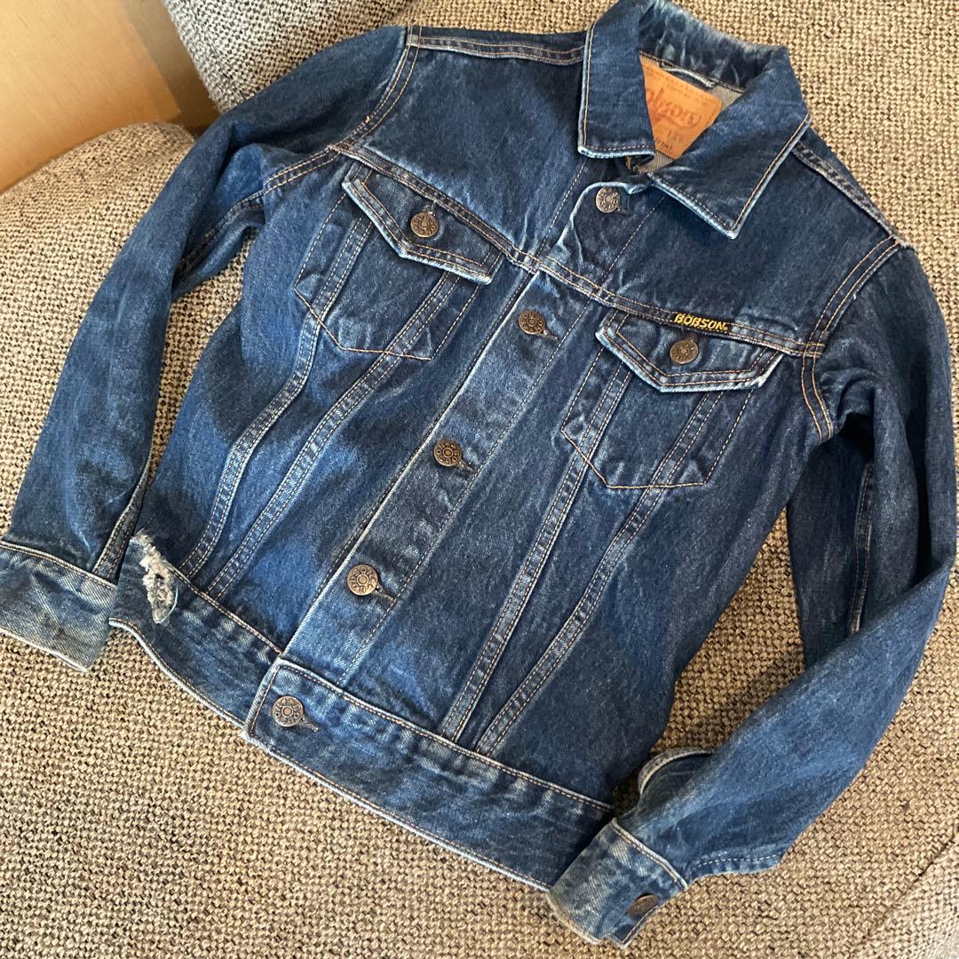 BOBSON ボブソン キッズ デニム ジャケット Gジャン 刺繍入り - メルカリ