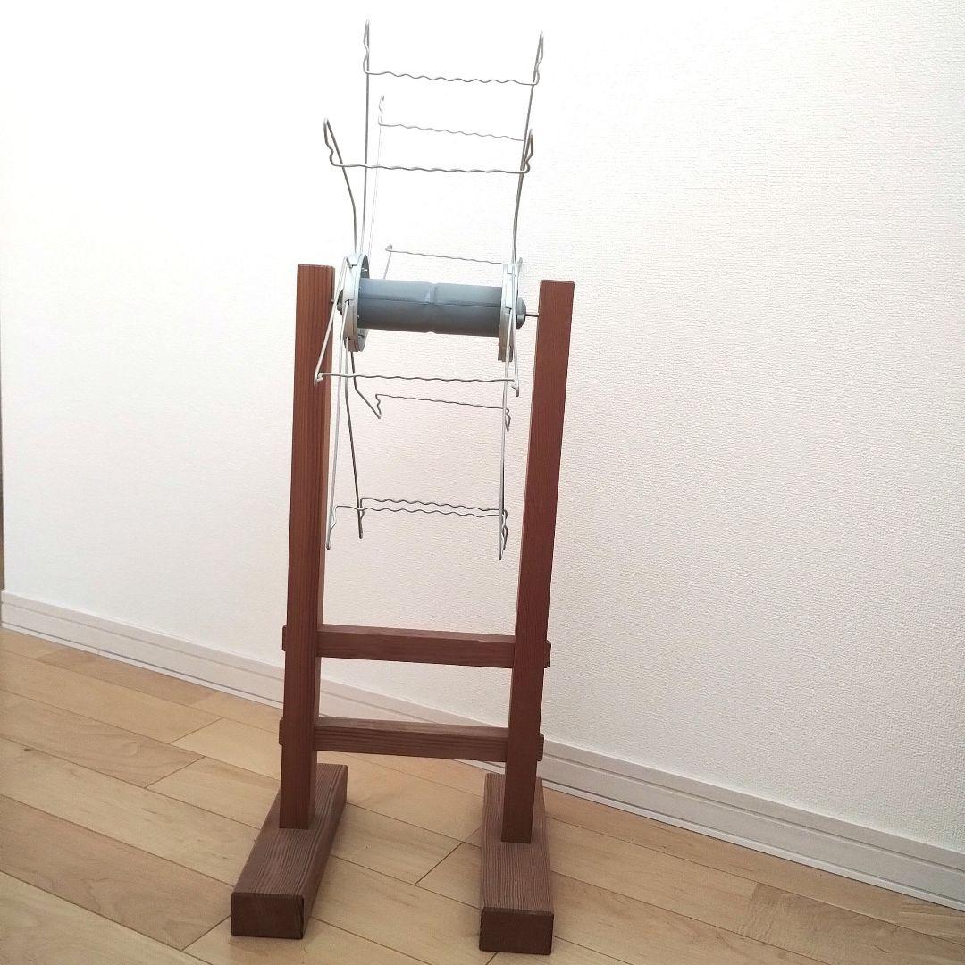 機織り　手織り　糸巻き　木製　金属製 かせくり機　 土台 ＆ かせ掛け