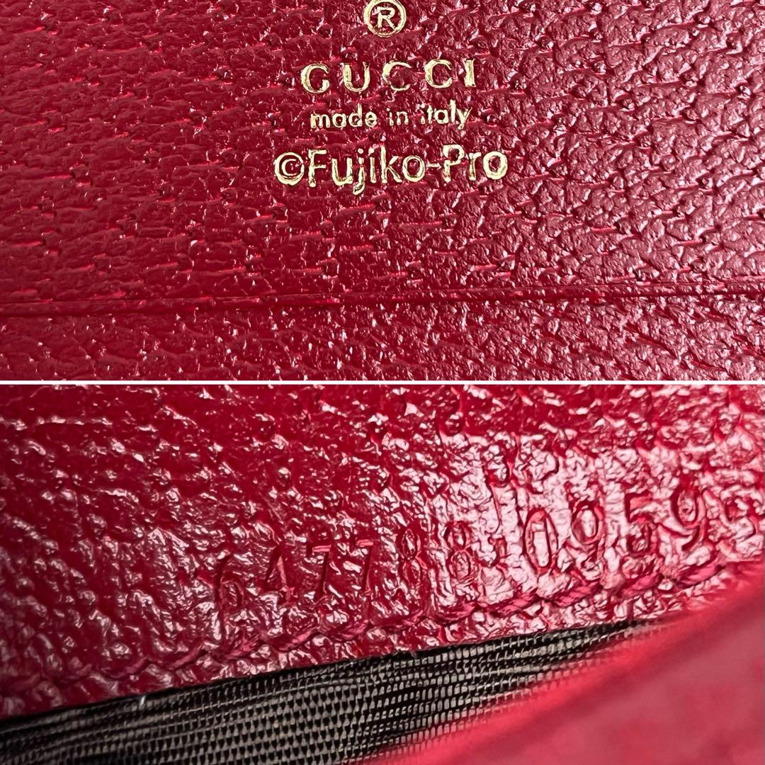極美品✨GUCCI ドラえもん コラボ インターロッキング 二つ折り財布 PVC