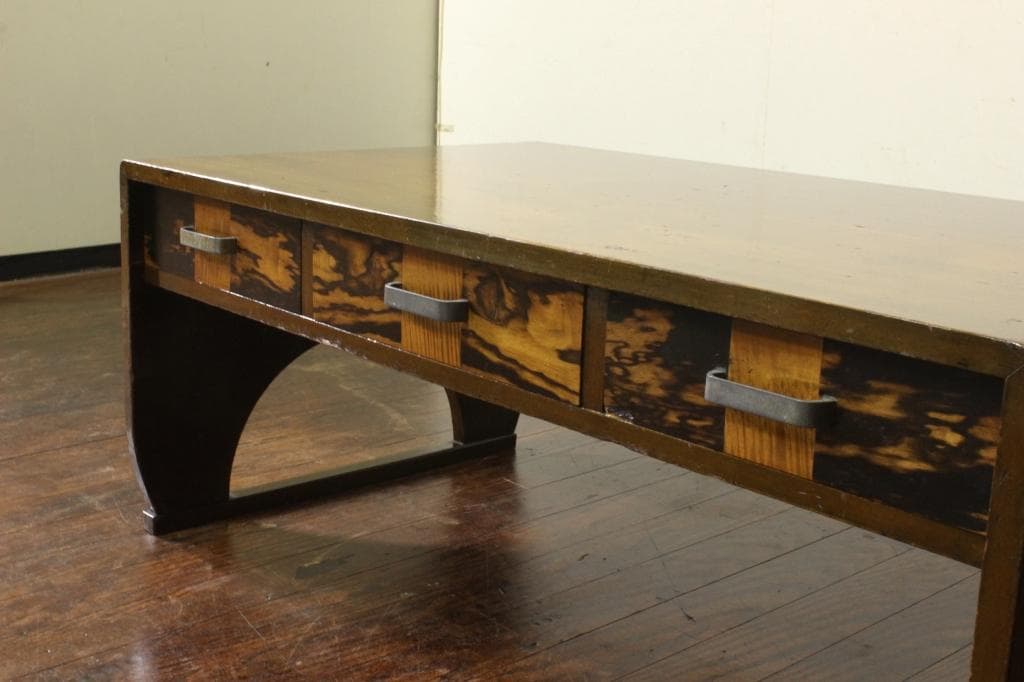 古い文机！抽斗3杯！和時代物テーブルローボードテレビ台古民家古家具