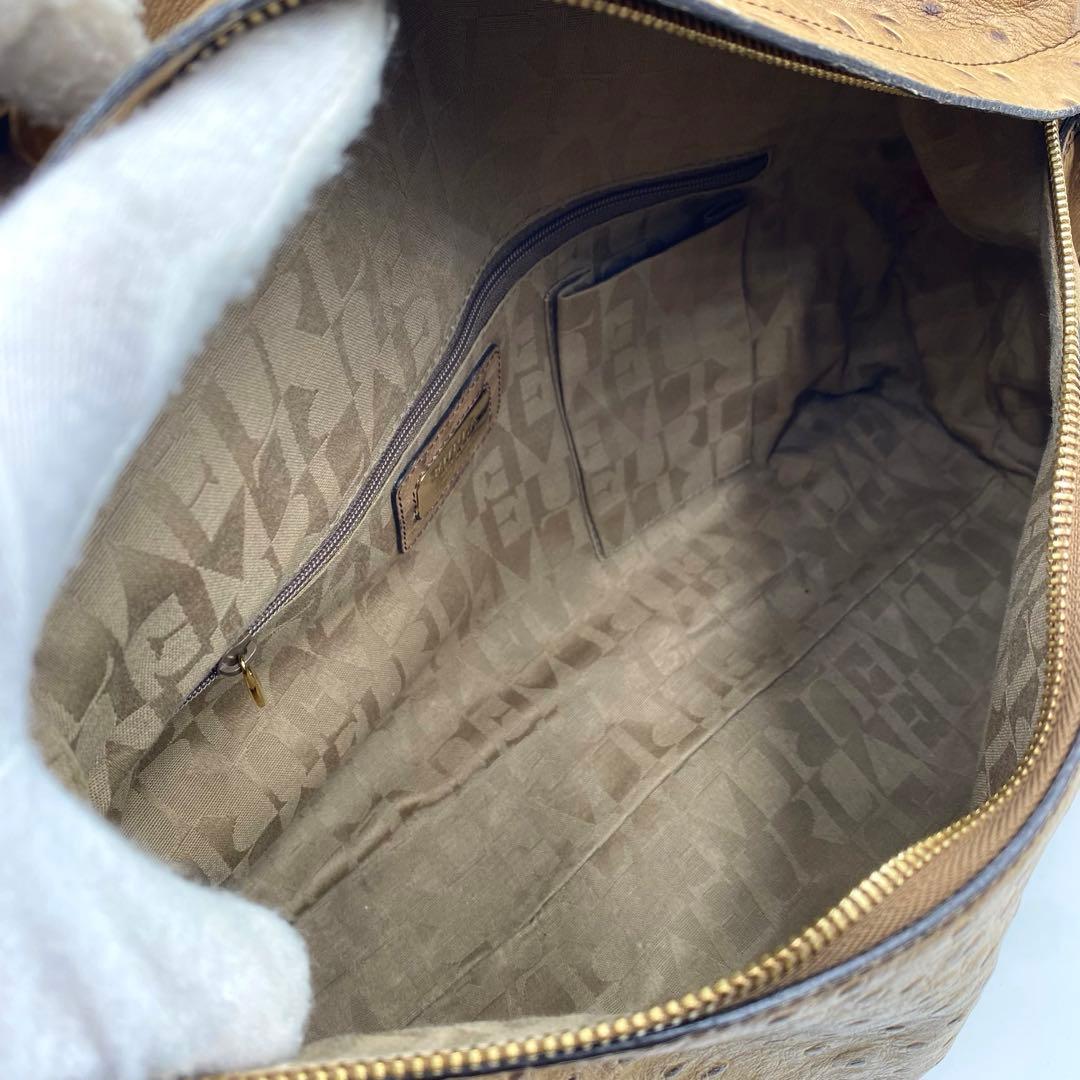 フルラ ハイパー ショルダーバッグ 2way オーストリッチ A4 斜め掛け