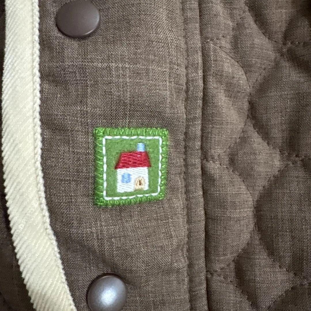 未使用familiarファミリア 裏起毛中綿キルティングカバーオール 茶色 80