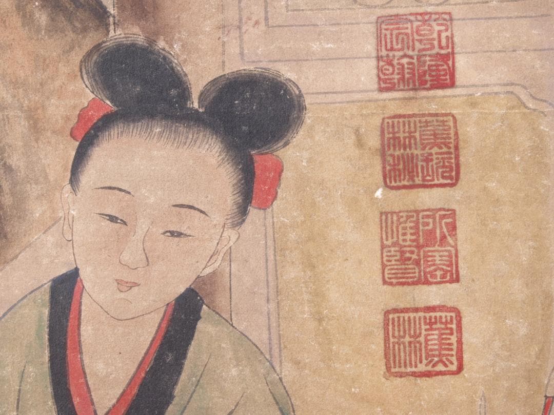 骨董掛け軸】人物図 中国夏珪 南宋時代 肉筆保證 AK708A12-2