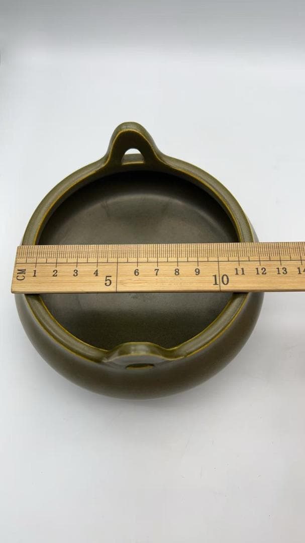 清乾隆時代 【大清乾隆年製】在銘 茶葉末釉三足香炉 【旧家蔵出し(Y-4