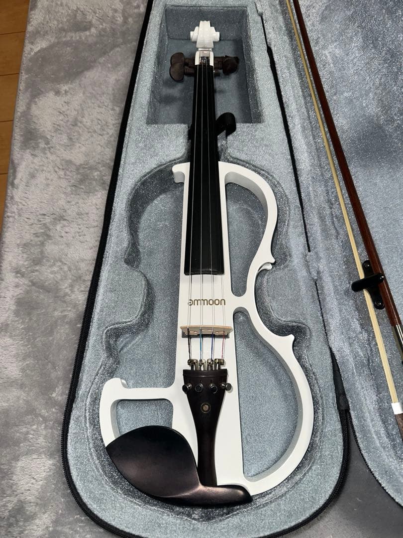 ammoon ホワイト バイオリン 本体とケース