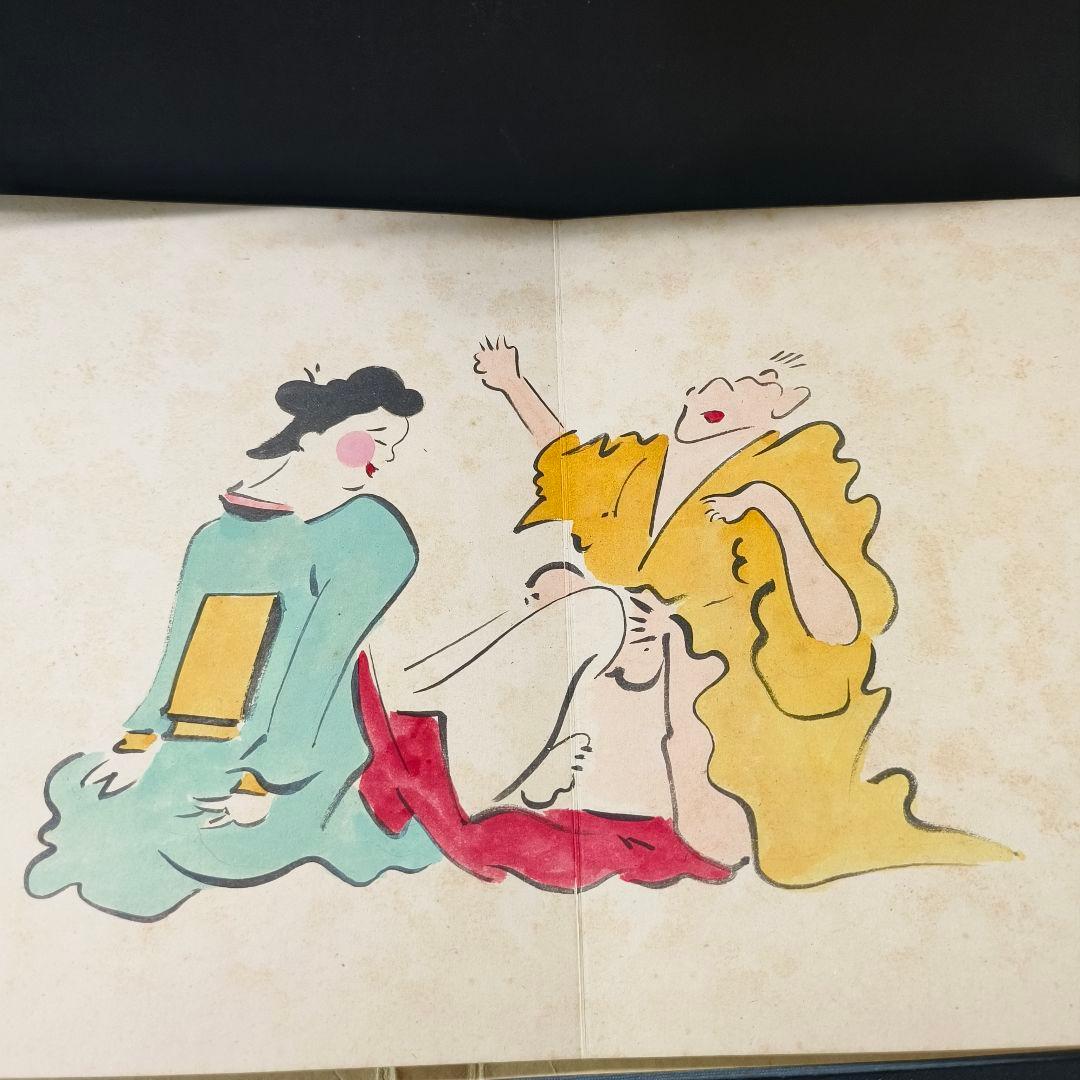 日本絵画 肉筆春画 天理教 御教祖傅 謹演 全14枚 古美術品 桐箱付 和骨董