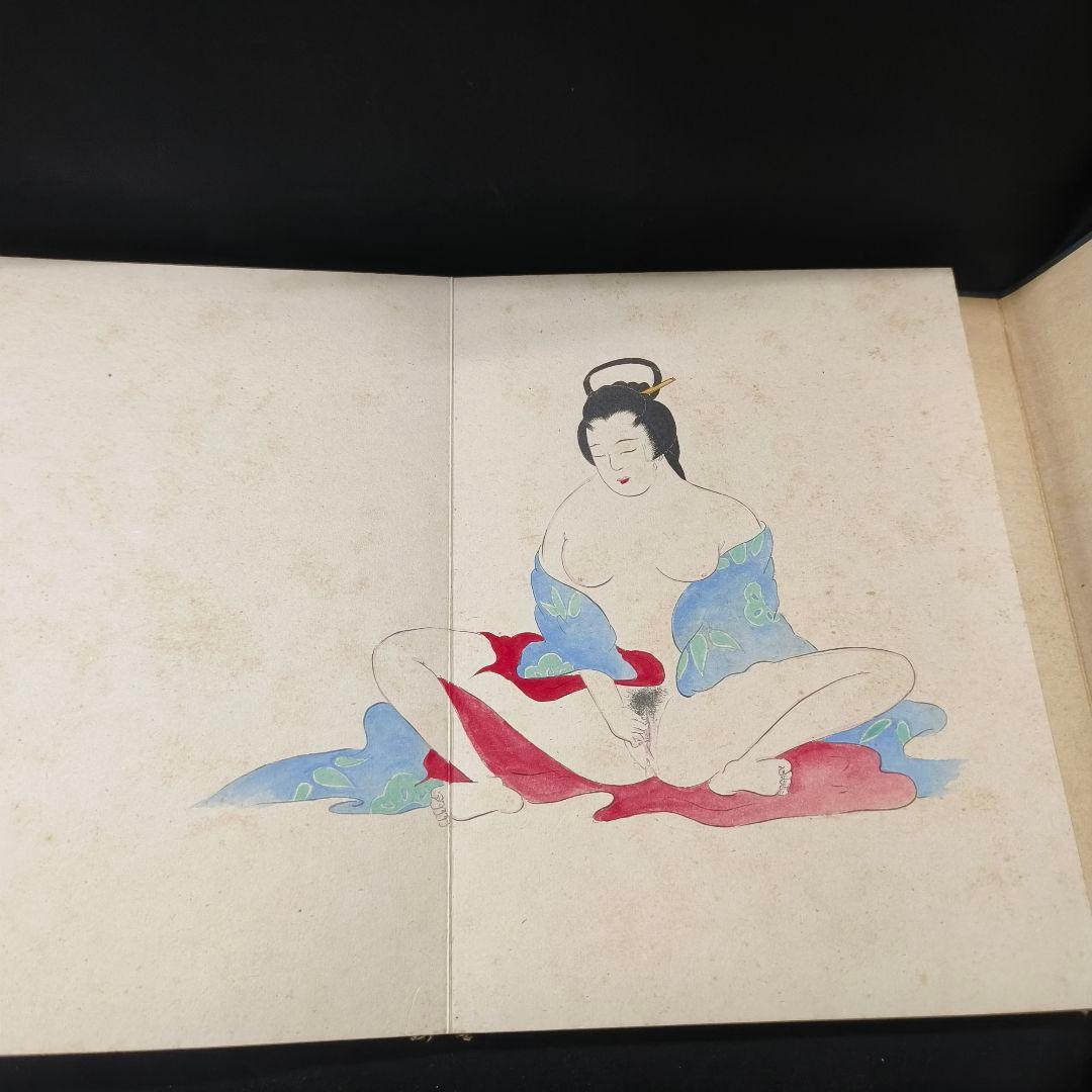 日本絵画 肉筆春画 天理教 御教祖傅 謹演 全14枚 古美術品 桐箱付 和骨董