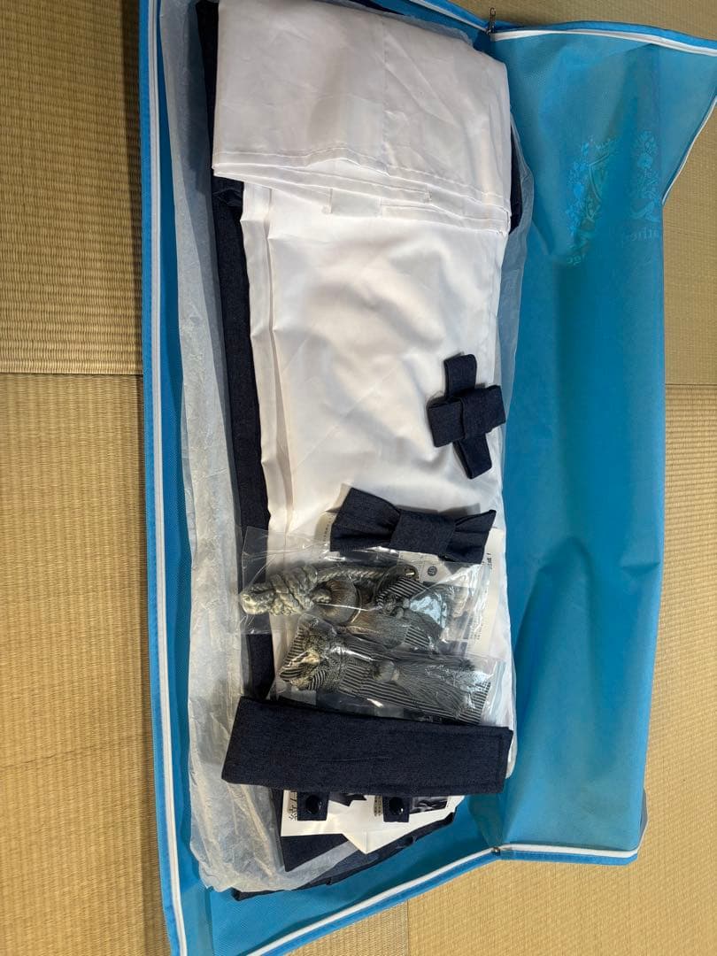 七五三　ネイビー デニム 羽織付き和服　卒業式