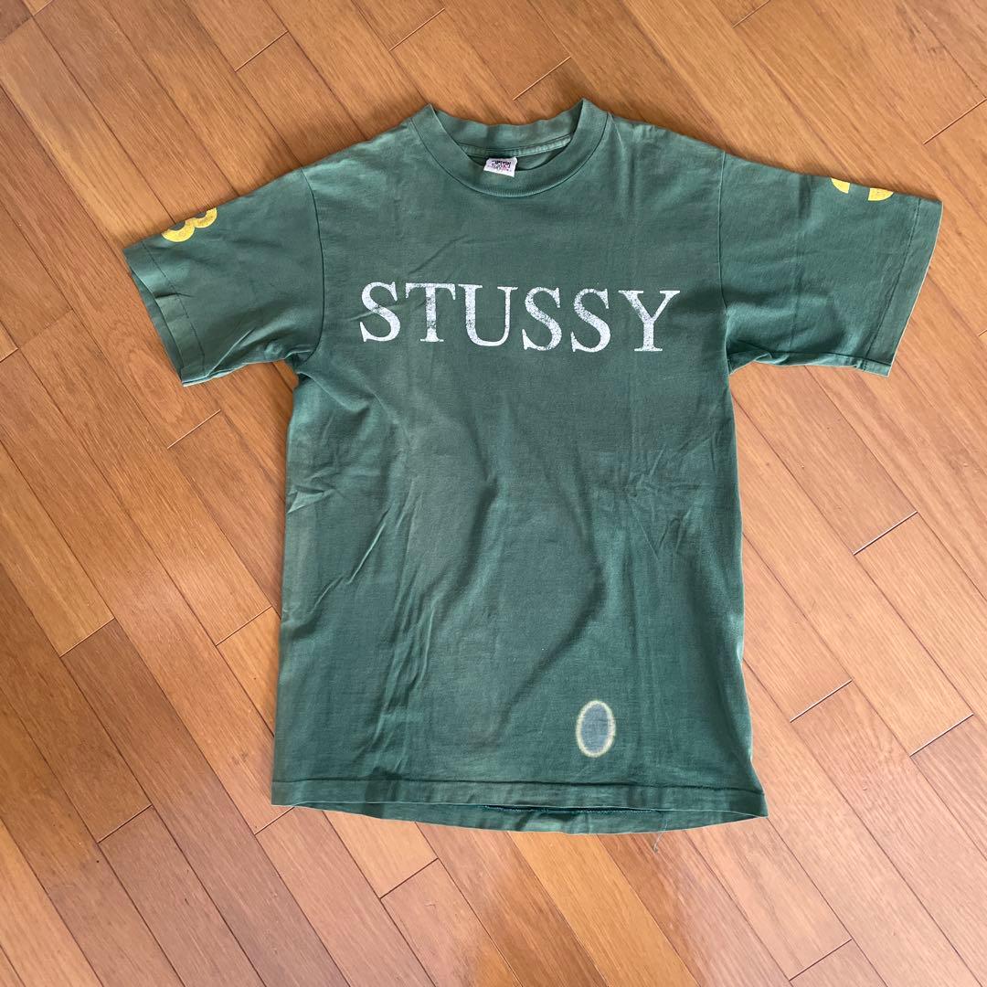 OLD STUSSY 90年台 前期白タグオリーブグリーン Tシャツ Lサイズ