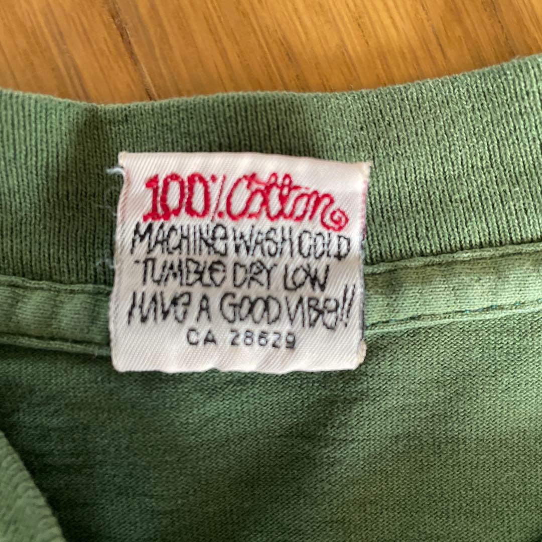OLD STUSSY 90年台 前期白タグオリーブグリーン Tシャツ Lサイズ