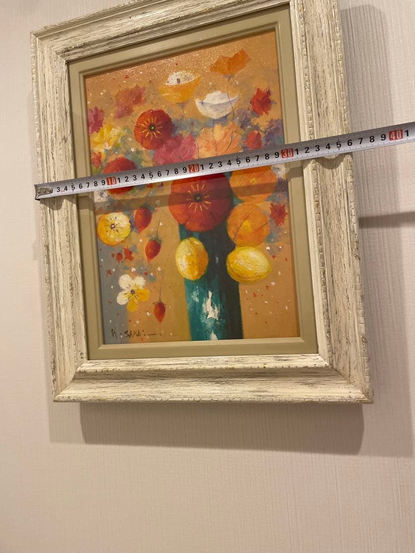 酒井健吉　 『ポピー』 油絵・油彩画　直筆