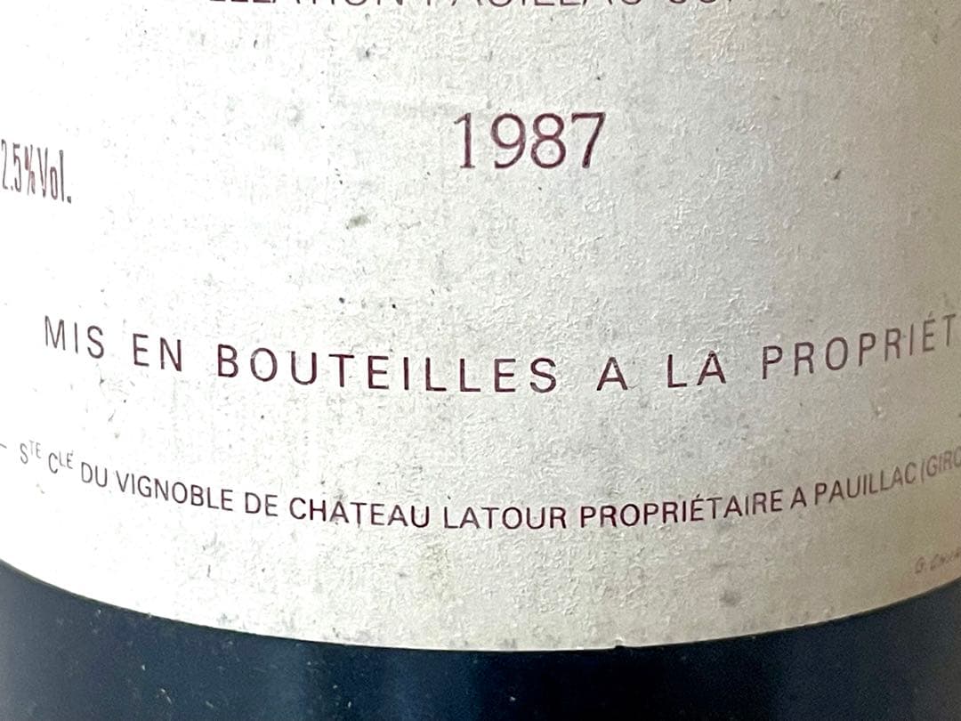 葡*萄様 ラ トゥール ポイヤック 1987 750ml