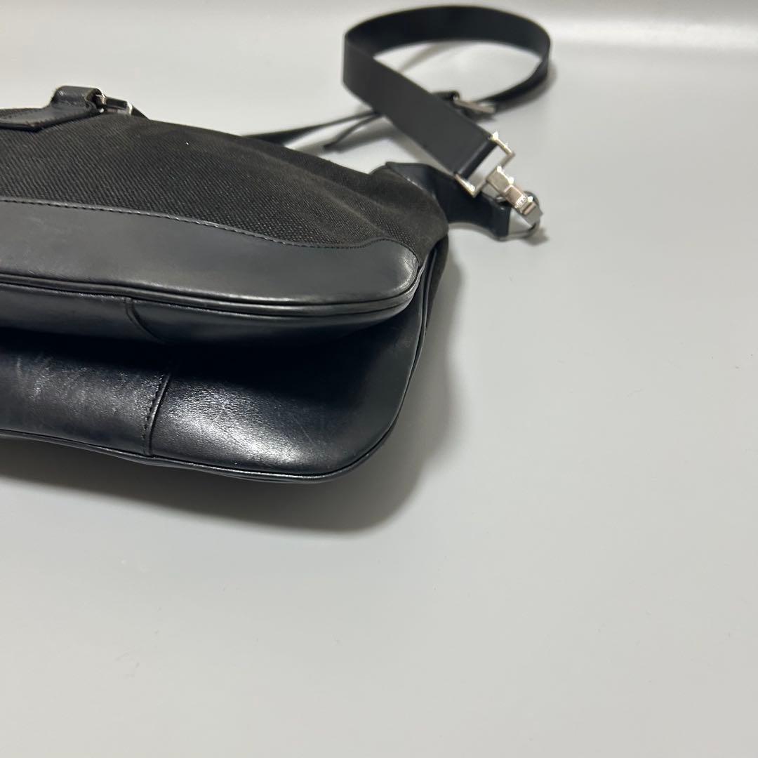 GUCCI グッチ ジャッキー レザー キャンバス ショルダーバッグ ブラック