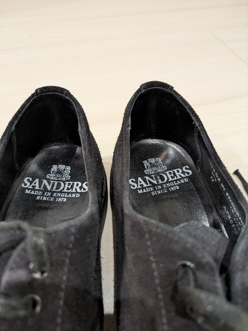 SANDERS 黒 スエード ドレスシューズ