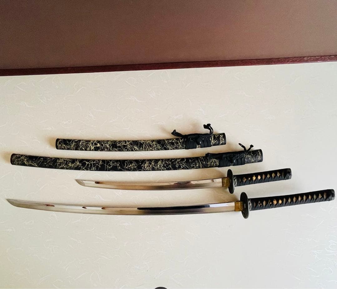 模造刀 日本刀 武具 刀剣 居合刀 2本セット 太刀 脇差 w2
