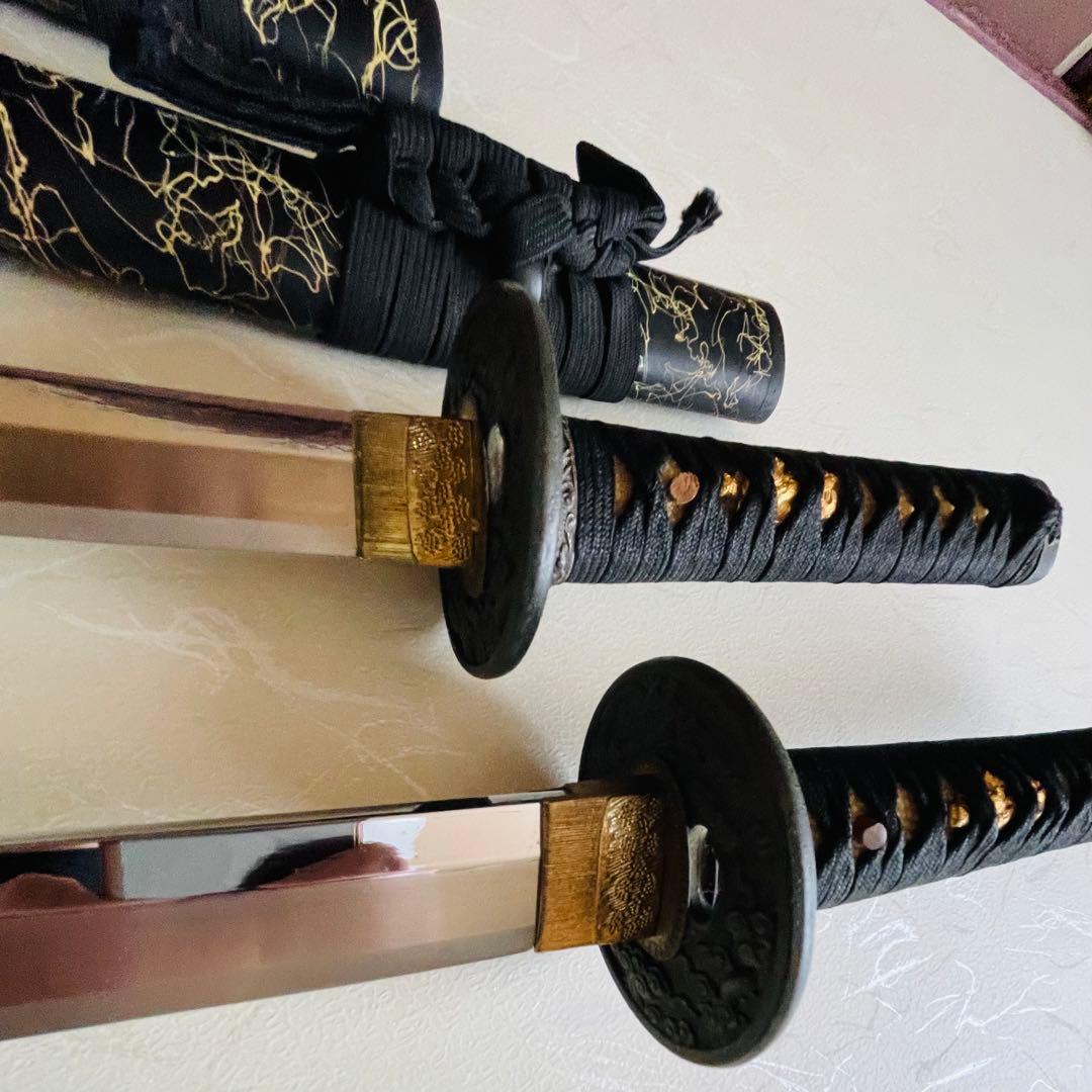 模造刀 日本刀 武具 刀剣 居合刀 2本セット 太刀 脇差 w2
