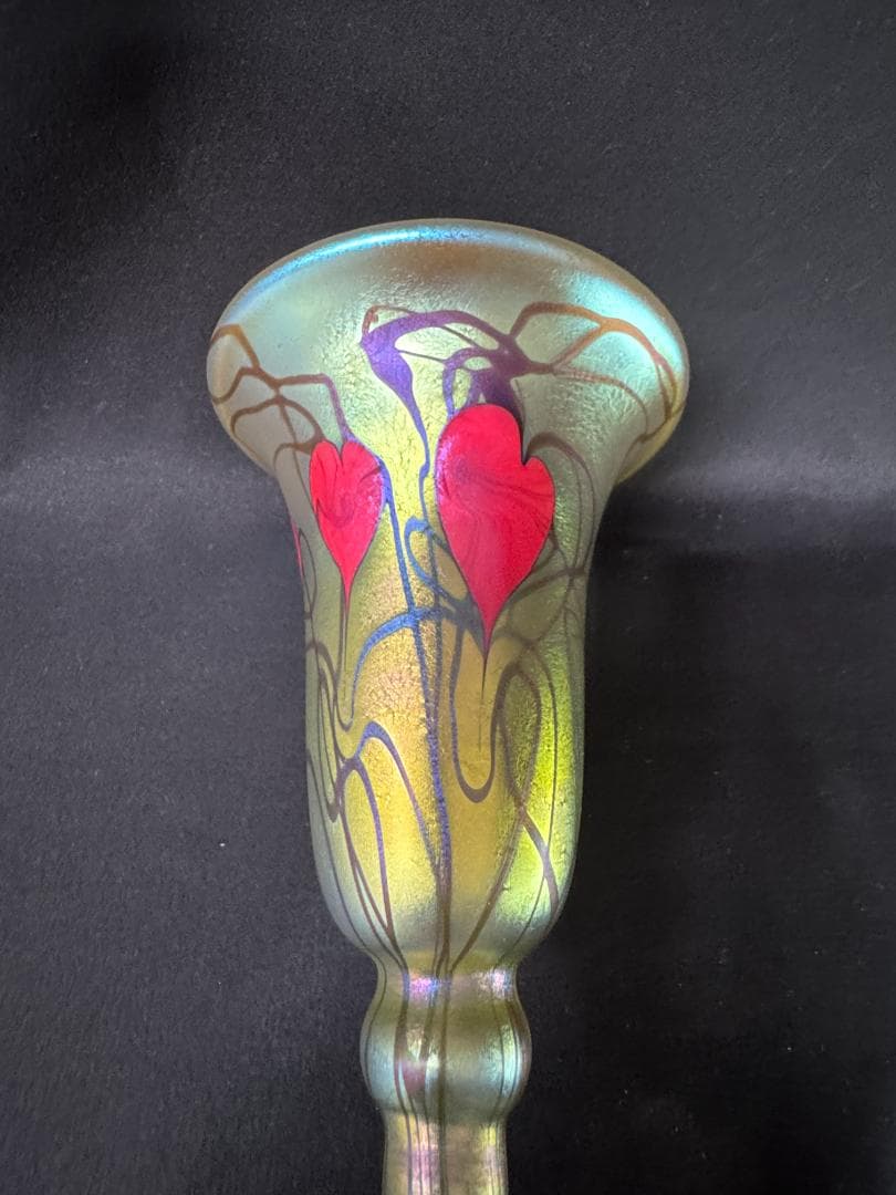 ヴィンテージ】ティファニースタイル 幾何学文聖杯 コーディアルグラス