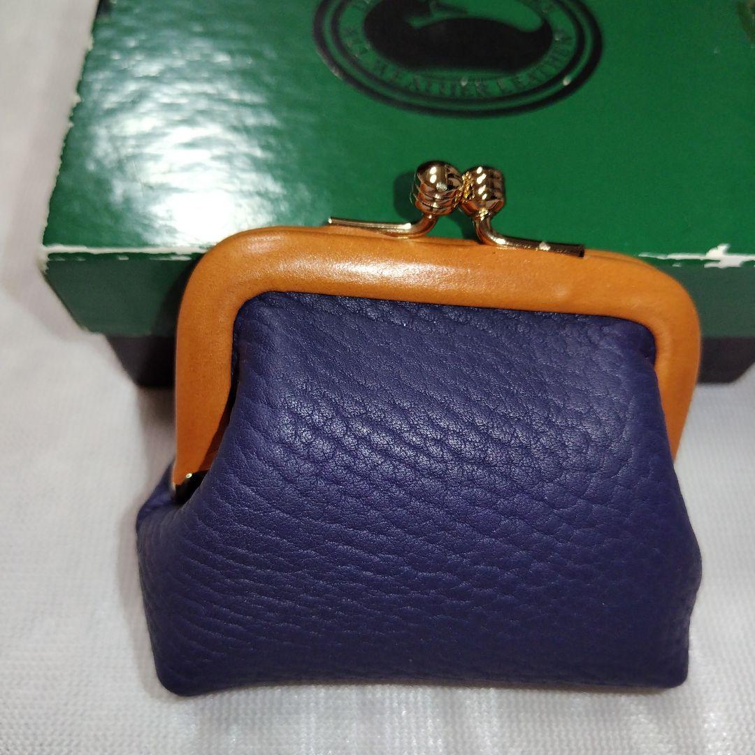 新品未使用☆ドゥーニーアンドバーグ　がま口財布、小物入れ　紺色　革製