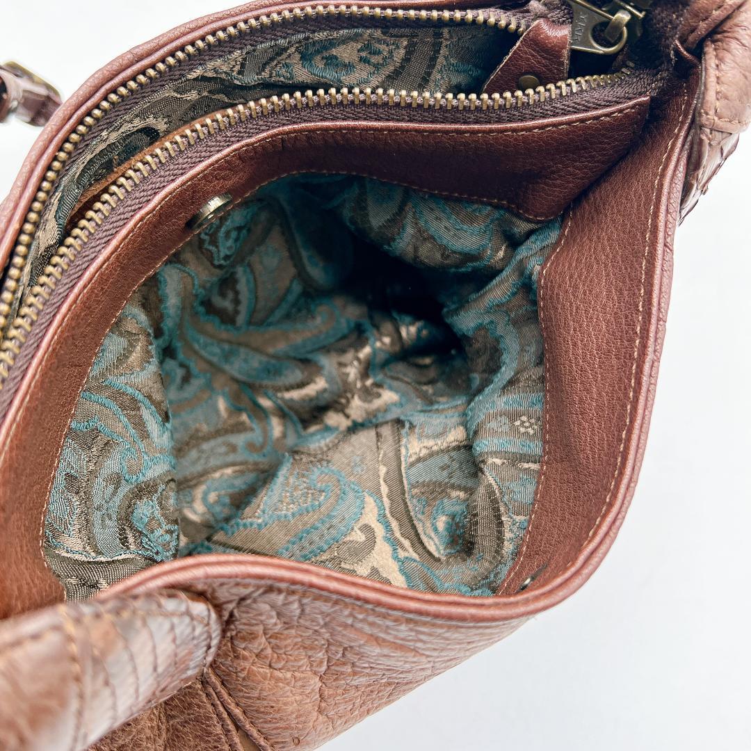 美品 IBIZA 切り替え ハンド ショルダーバッグ パイソン f538