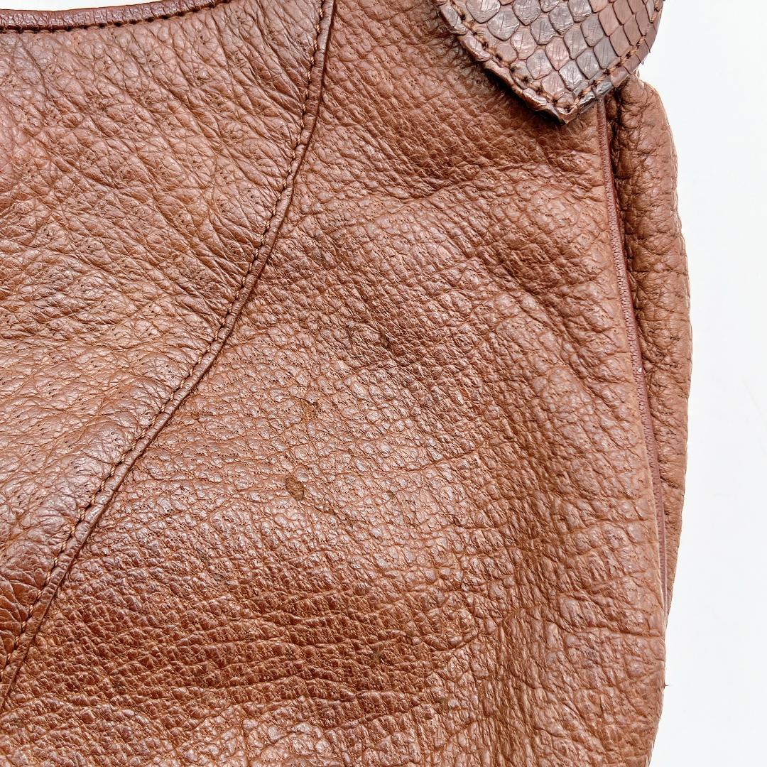 美品 IBIZA 切り替え ハンド ショルダーバッグ パイソン f538