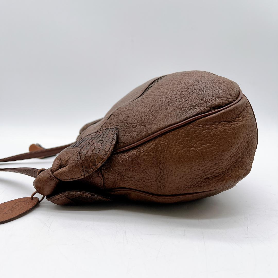 美品 IBIZA 切り替え ハンド ショルダーバッグ パイソン f538