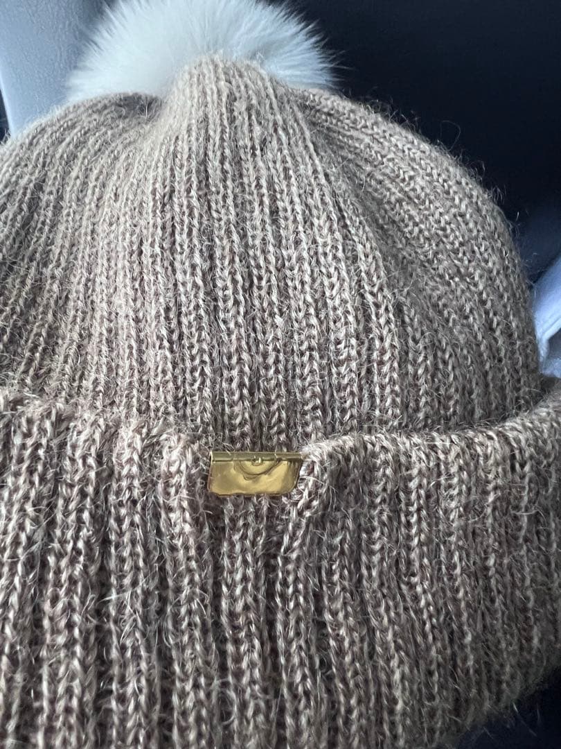 CA4LA フォックス ニット帽 CA4LA フォックスファーポンポン付きニット