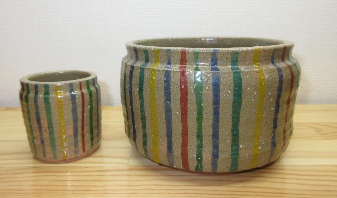 送料込【逢絢亭・新品】茶道具 皆具 信楽焼 麦わら手の模様 西尾香舟 紙箱入り