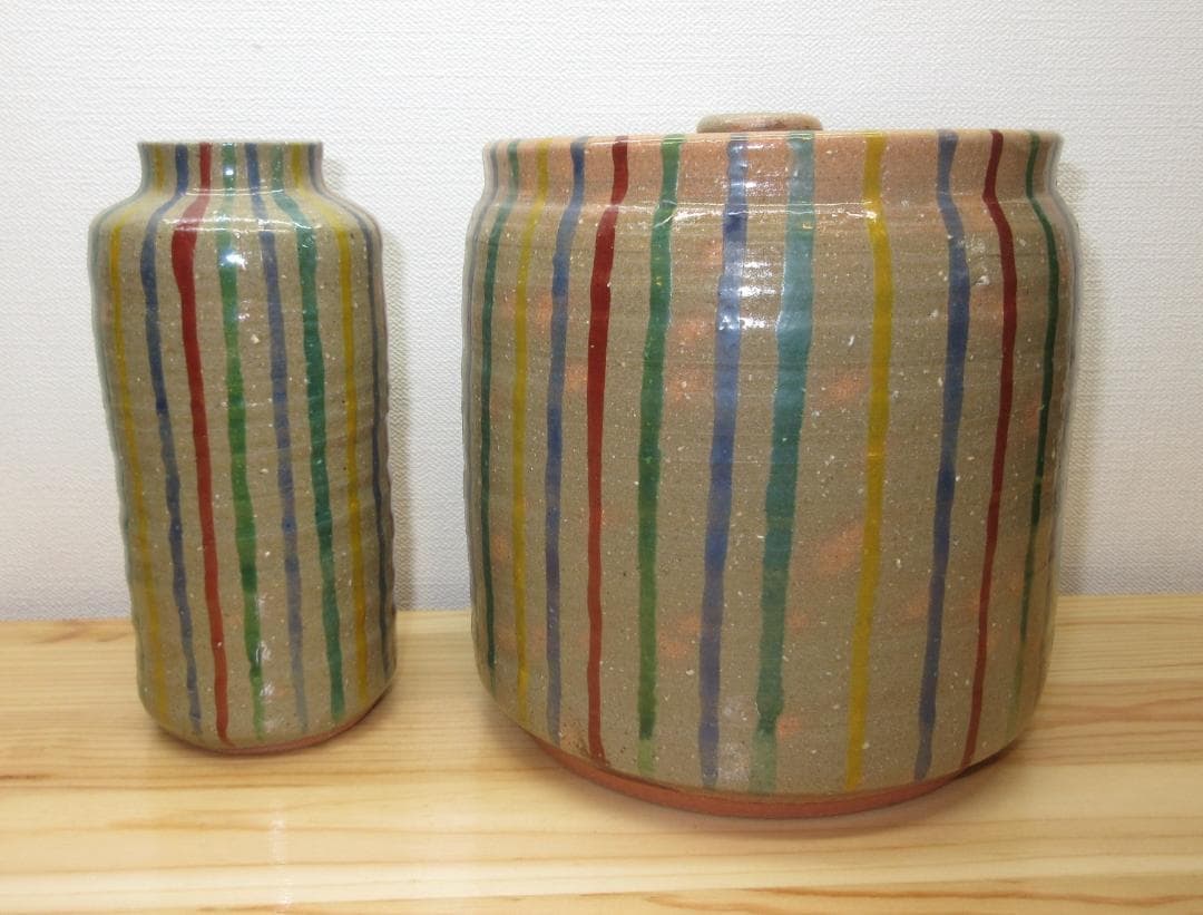 送料込【逢絢亭・新品】茶道具 皆具 信楽焼 麦わら手の模様 西尾香舟 紙箱入り