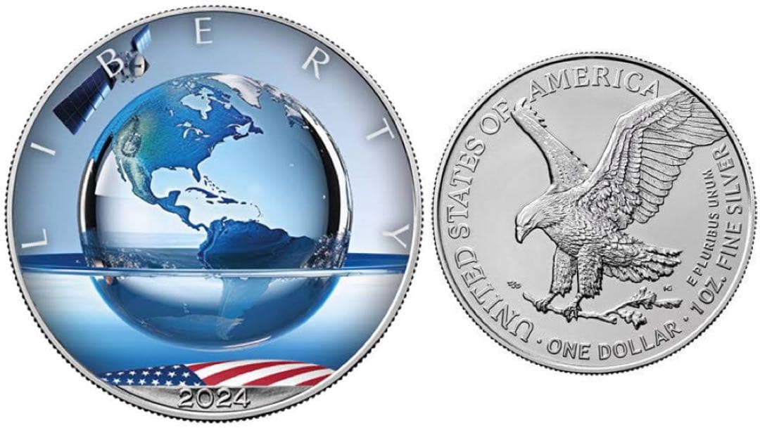 アメリカ イーグル 銀貨 AI⑤サイバーアース　※カラー銀貨 カプセル付き 楽天市場】2023年 NGC MS70 イーグル銀貨 アメリカ シルバーイーグル