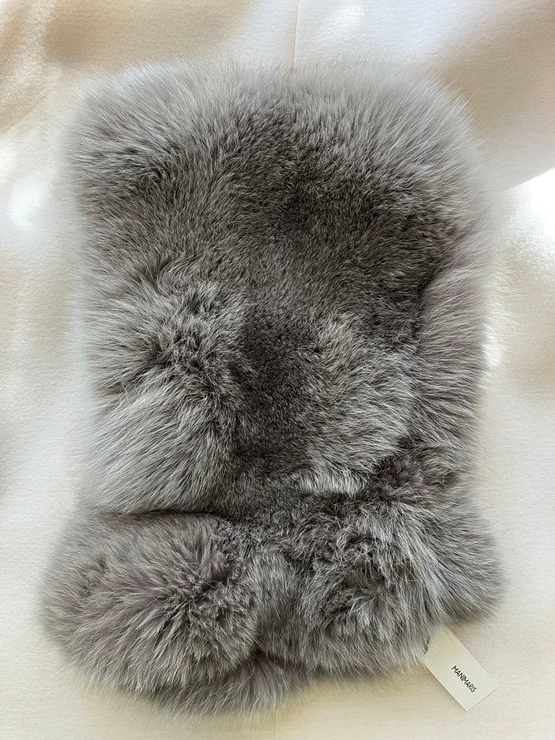 マニマリス ファーフード グレーブラウン グレージュ manimaris