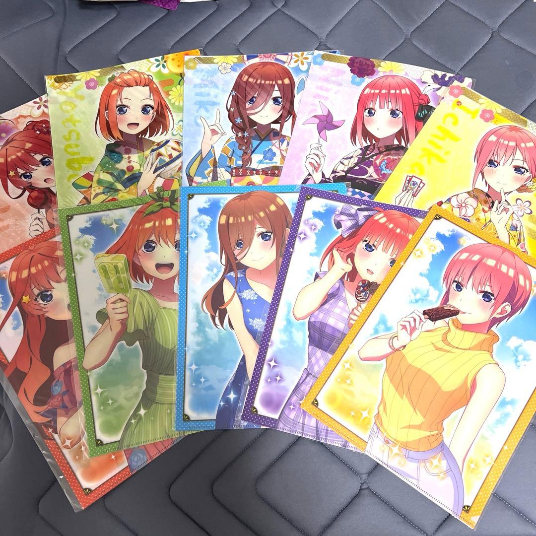 五等分の花嫁　クリアファイル　まとめ売り　一花　二乃　三玖　四葉　五月 五等分の花嫁 一花 二乃 三玖 四葉 五月 クリアファイル TSUTAYA