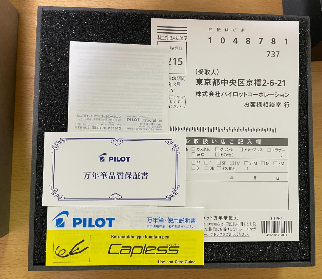 パイロット キャップレス万年筆 2024年限定版 石畳 字幅：EF