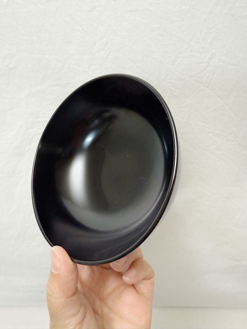 未使用 懐石道具 木製黒真塗 四つ椀 小丸椀 5客揃