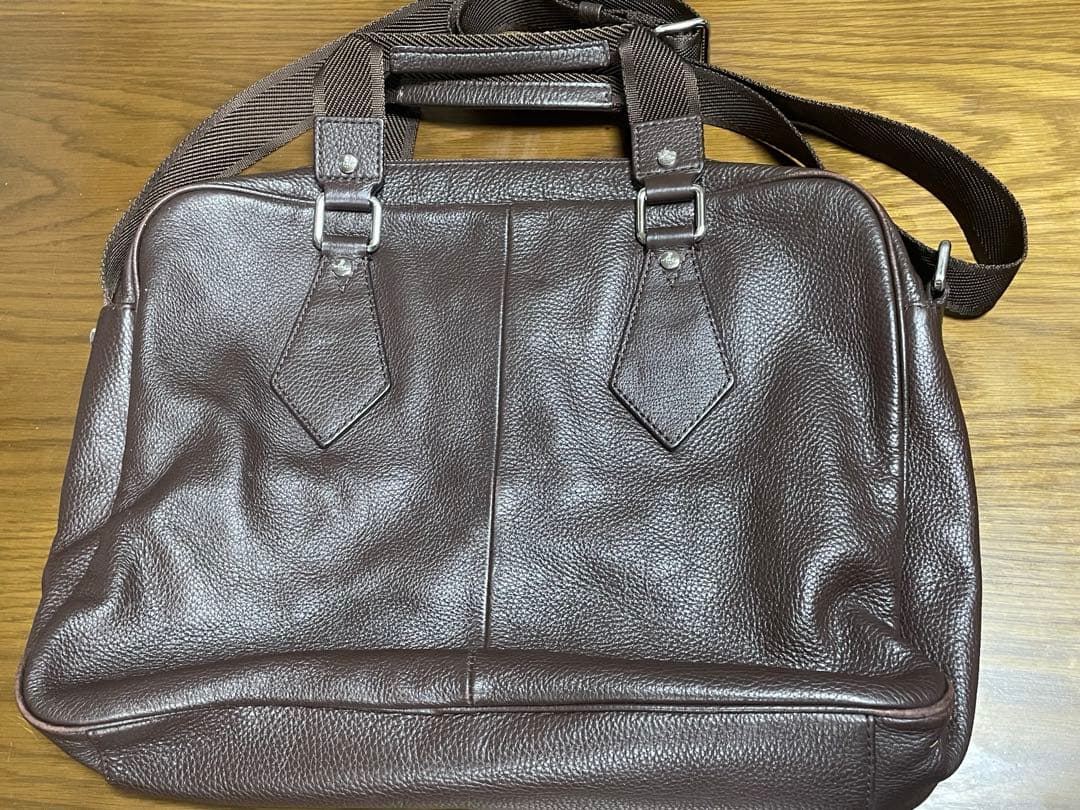 ヴィヴィアンウエストウッド　ブラウンレザー ビジネスバッグ　ショルダーバック