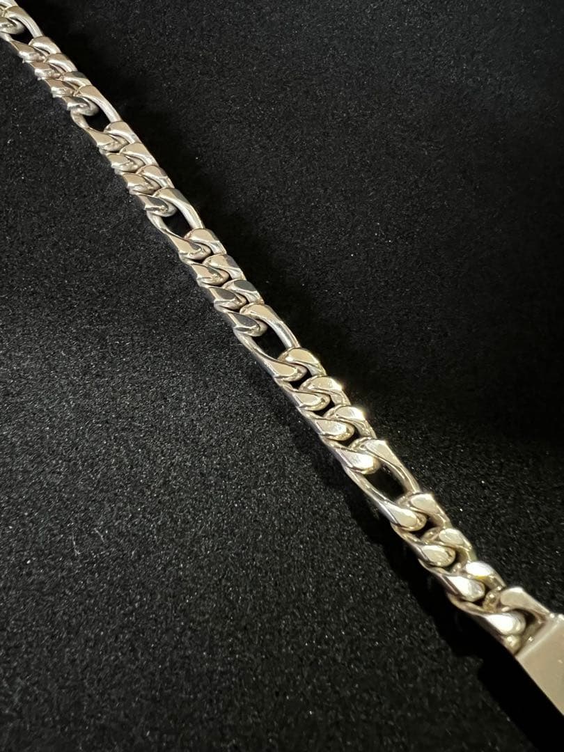 シルバー 925 フィガロチェーンブレスレット 美品