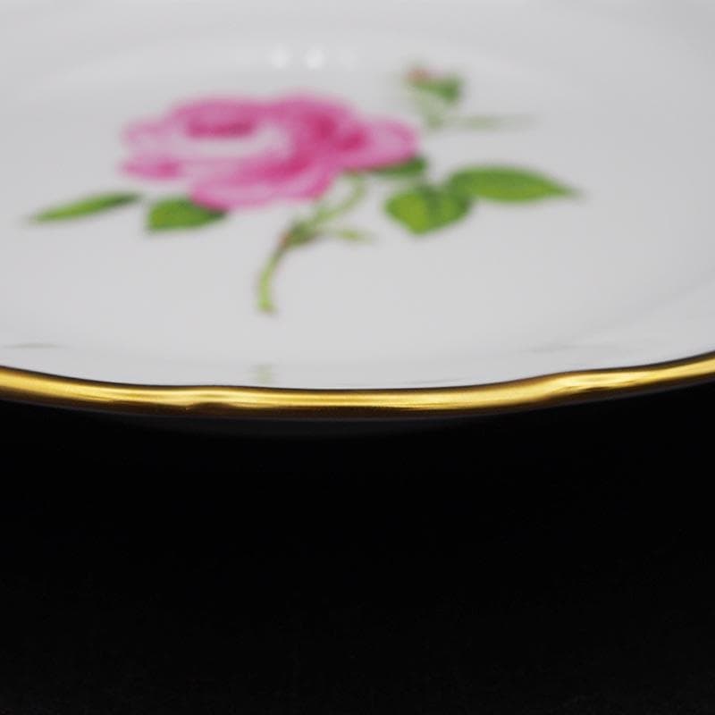 マイセン ピンクローズ カップ＆ソーサー＆プレート トリオ 金彩