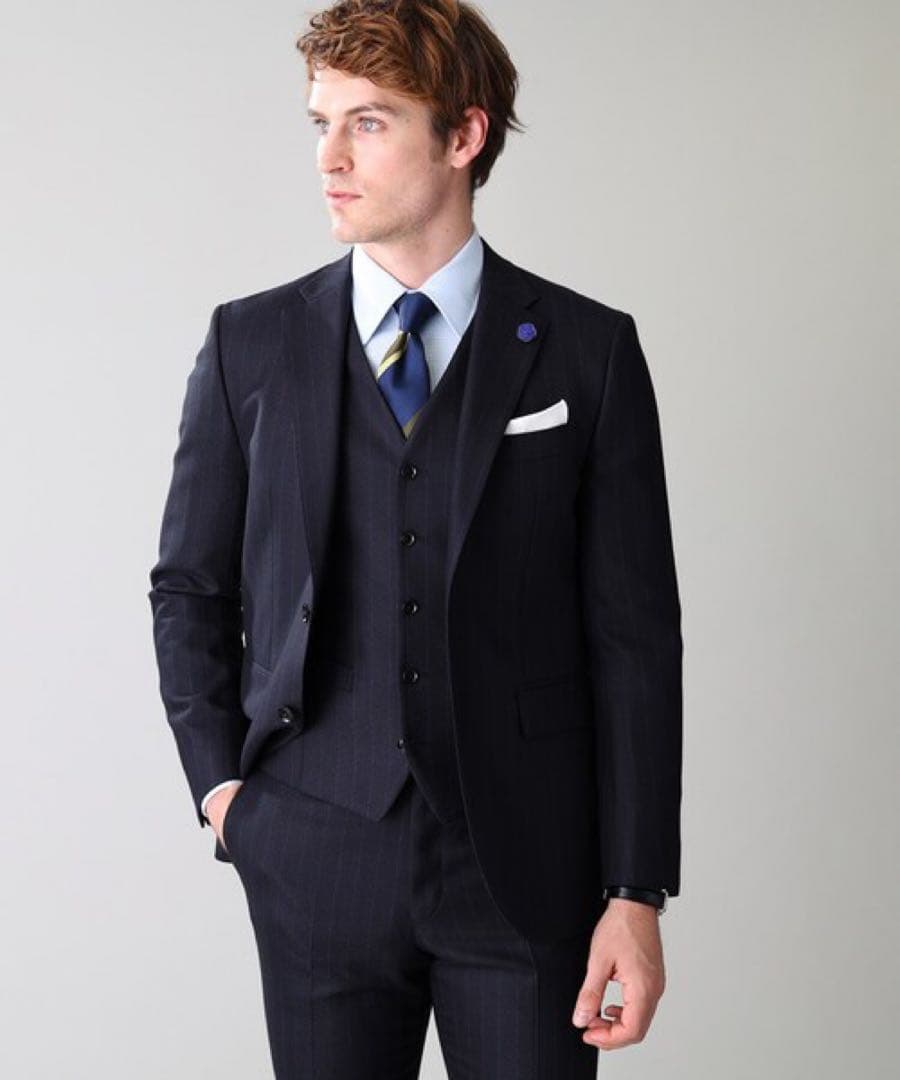 TAKEO KIKUCHI Made in JAPANチョークストライプベスト 着物 ベストメンズ