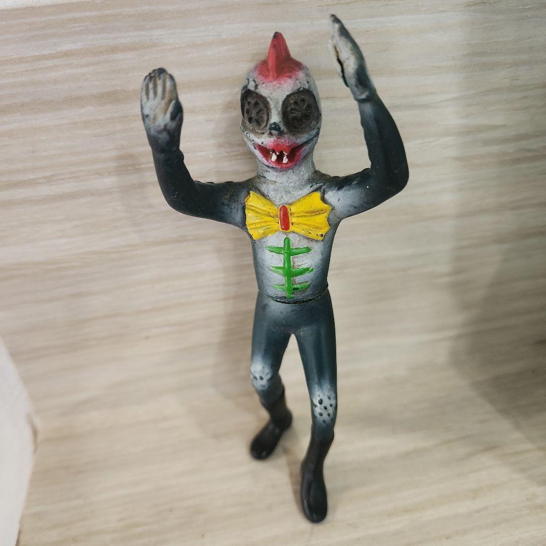 無版権 仮面ライダー 怪人 ソフビ ピラザウルス 当時物 パチ 希少