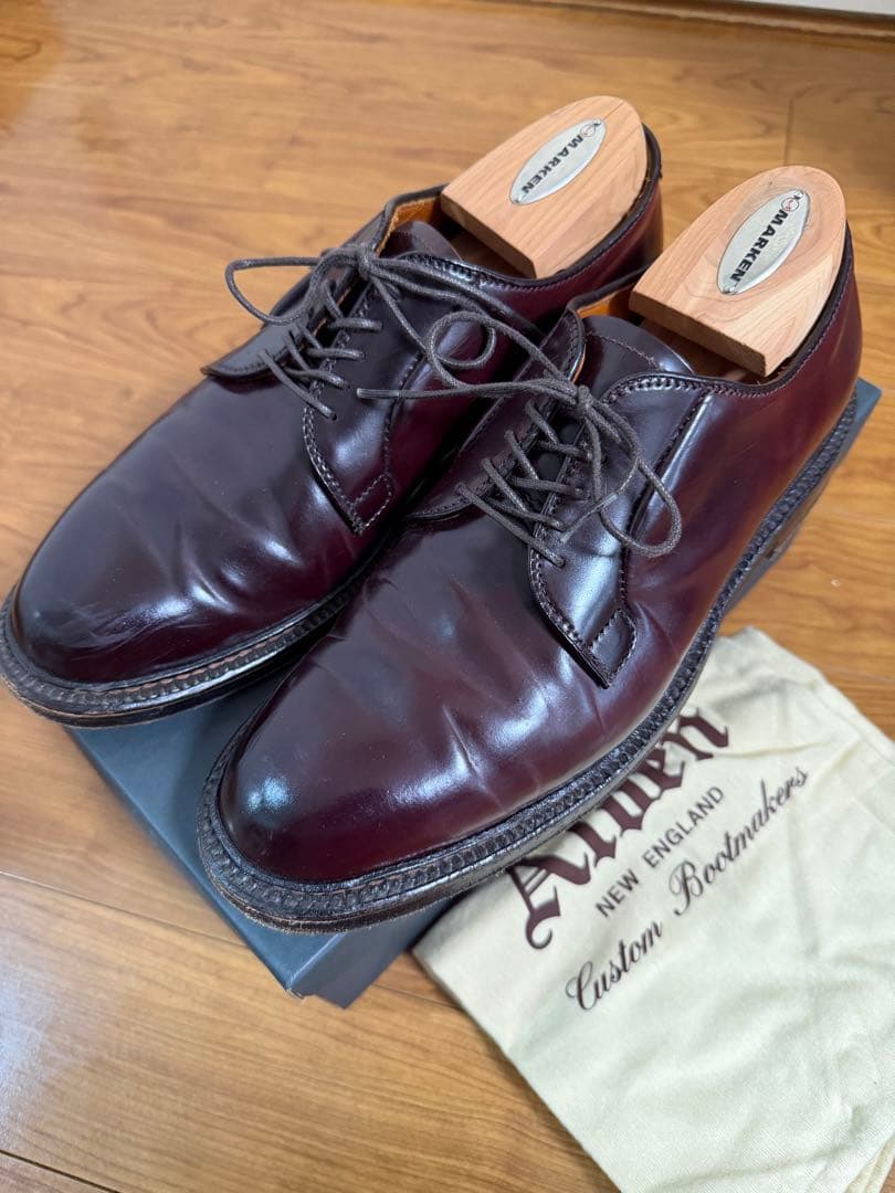 Alden 990 コードバン バーガンディ 7.5D オールデン プレーントゥ