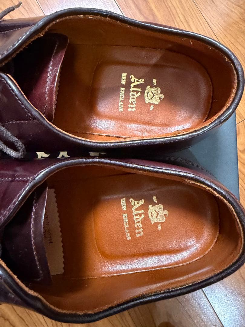 Alden 990 コードバン バーガンディ 7.5D オールデン プレーントゥ