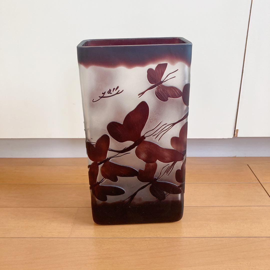 希少アンティーク】エミール・ガレ 花瓶 29cm 湖水風景 フラワーベース