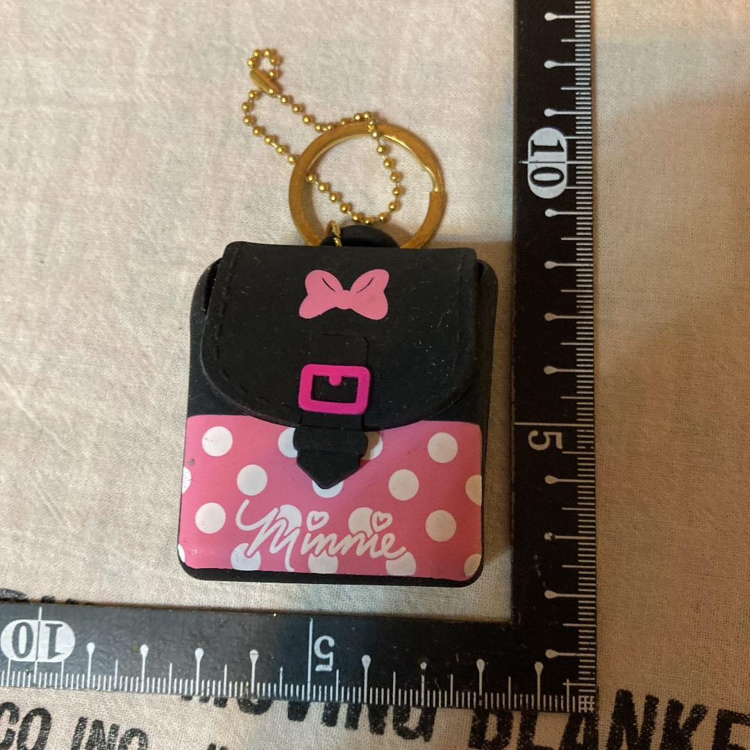 ミニー　キーホルダー　ラバー　バッグ　小物入れ　ディズニー　マウス　ピンク