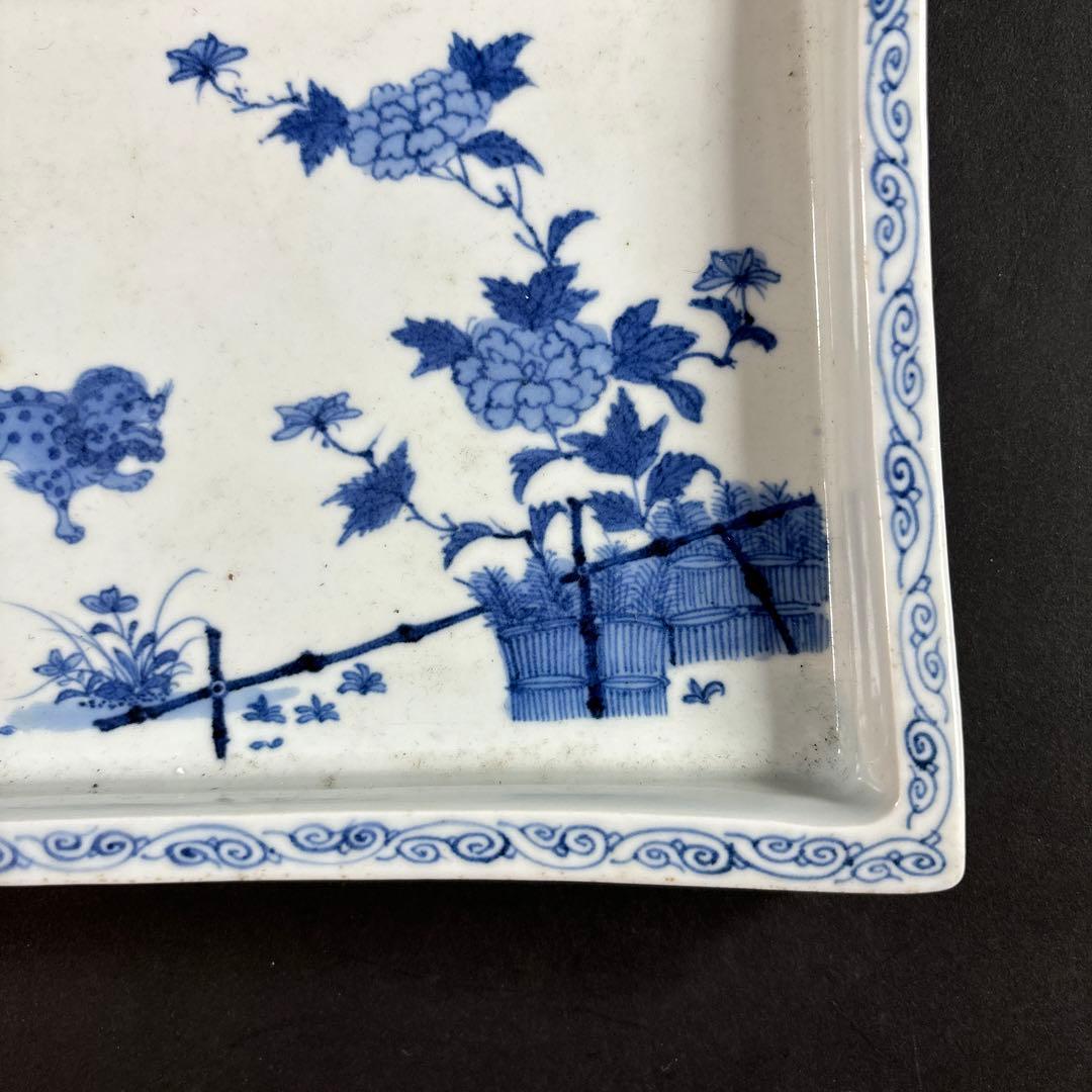 87 セール 水盤 染付 伊万里 九谷 鍋島 中国 南京 唐獅子 牡丹