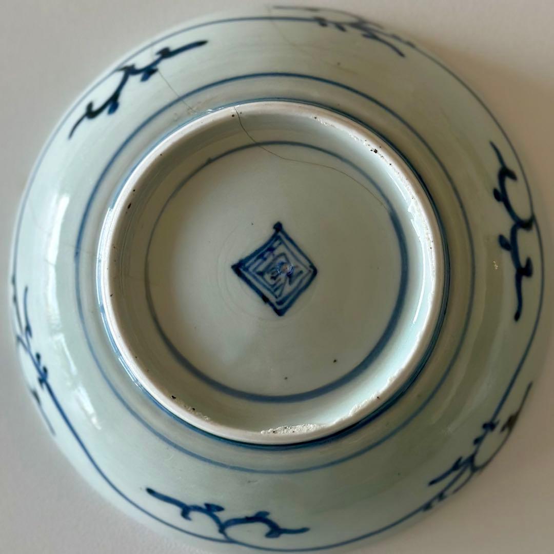 伊万里古伊万里江戸中期深皿なます皿花唐草2客セット