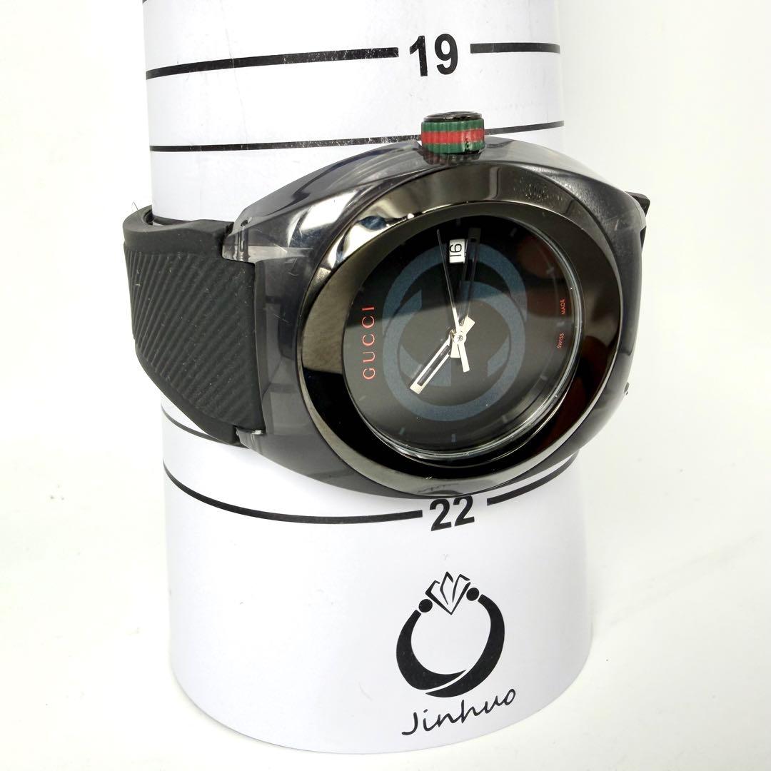 【美品/稼働品】グッチ シンク137.1 腕時計 シェリーライン ロゴ文字盤