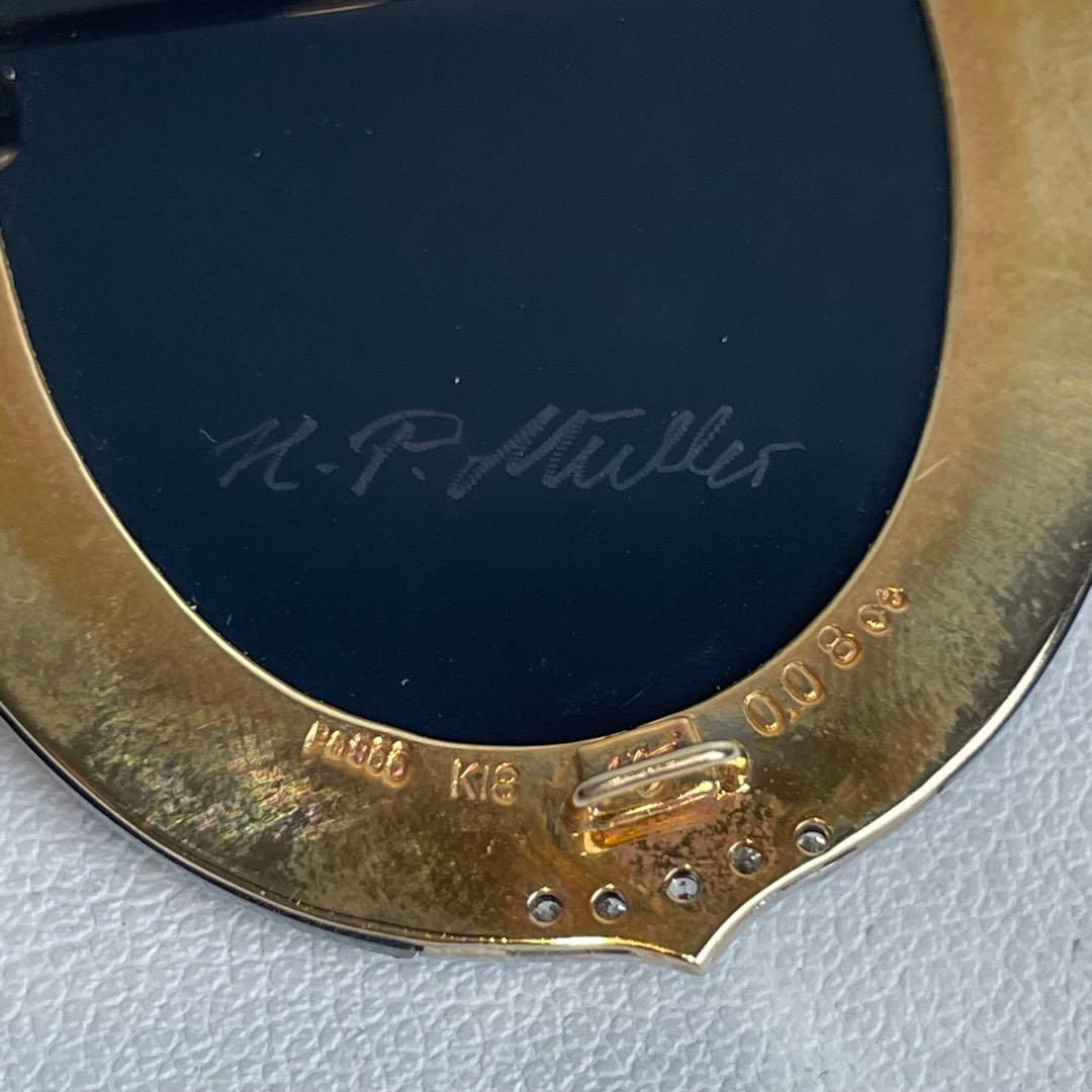 ブローチ／ペンダント】カメオダイヤ ペンダントトップk18 0.08ct